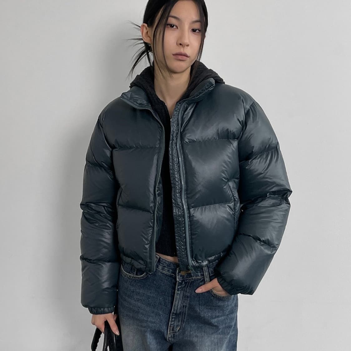 블랙업 제니드 덕다운 크롭패딩 상품이미지2