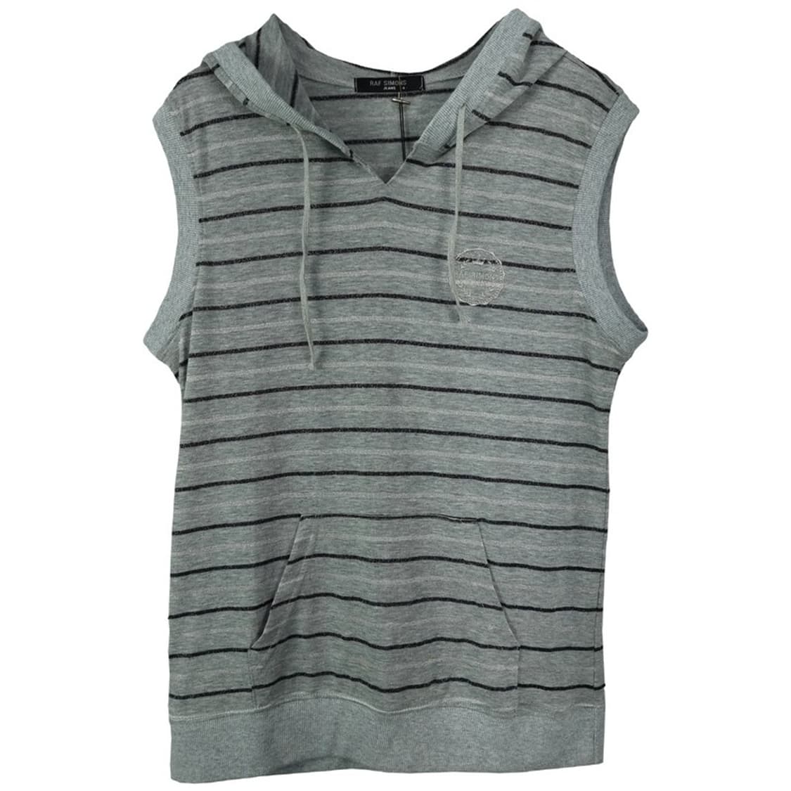 [라프시몬스] 스트라이프 브이넥 후드 슬리브리스 나시 P01543 상품이미지2