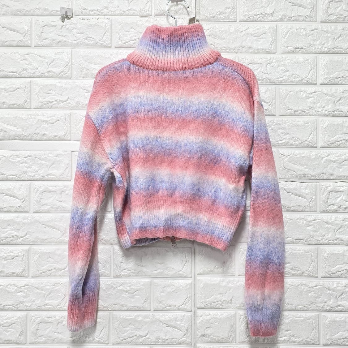 택포_ 23s 널디 스트라이프 니트 집업 S 상품이미지4