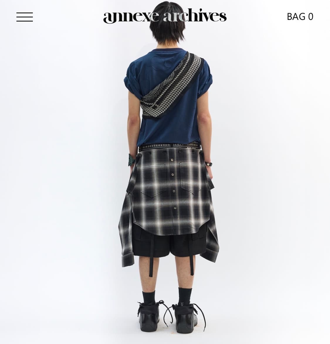 Annexe Archive PLAID DETACH SHORTS BLACK 상품이미지5
