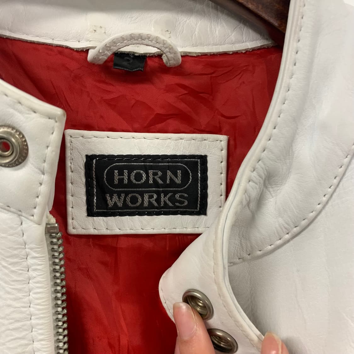 HORN WORKS 화이트 레더 자켓 상품이미지5