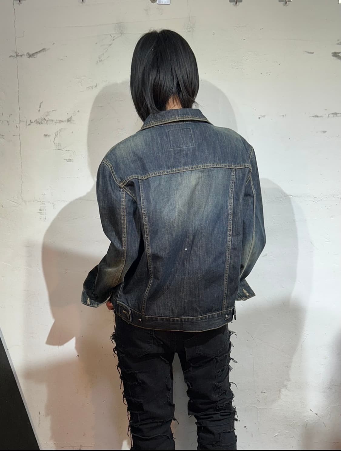 에비수 다이콕 벨벳 스티치 포인트 워싱 데님 청자켓 L 상품이미지5