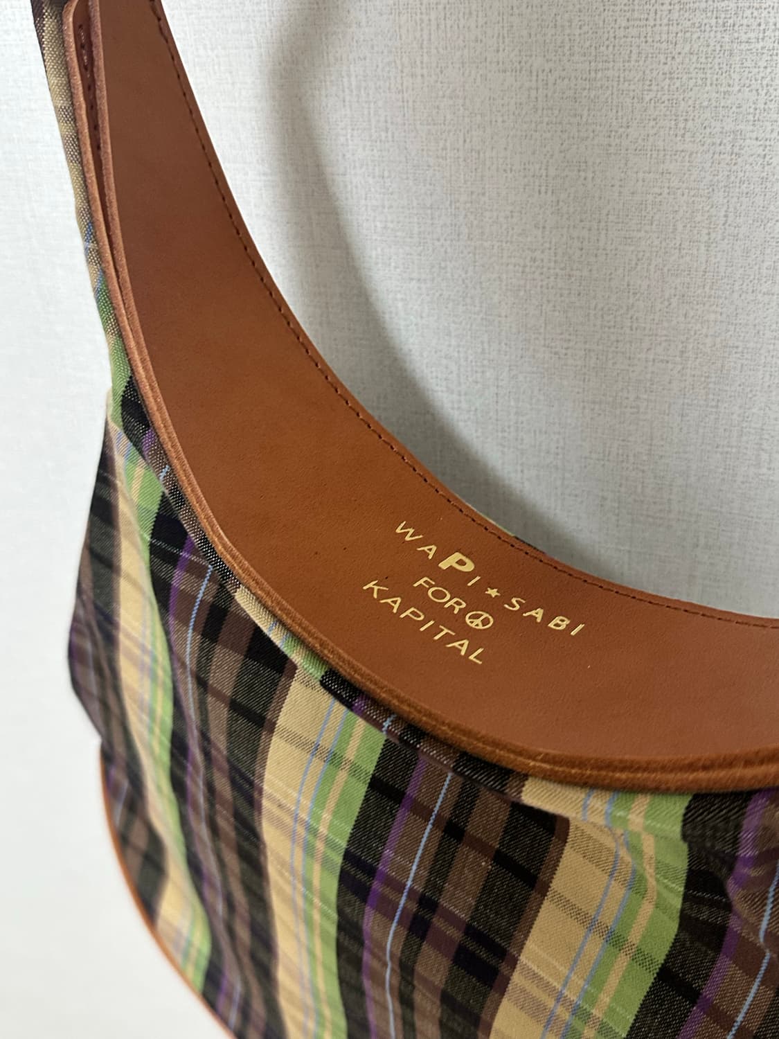 (새상품, 택o) Kapital 캐피탈 펠리컨 체크 숄더백 상품이미지4