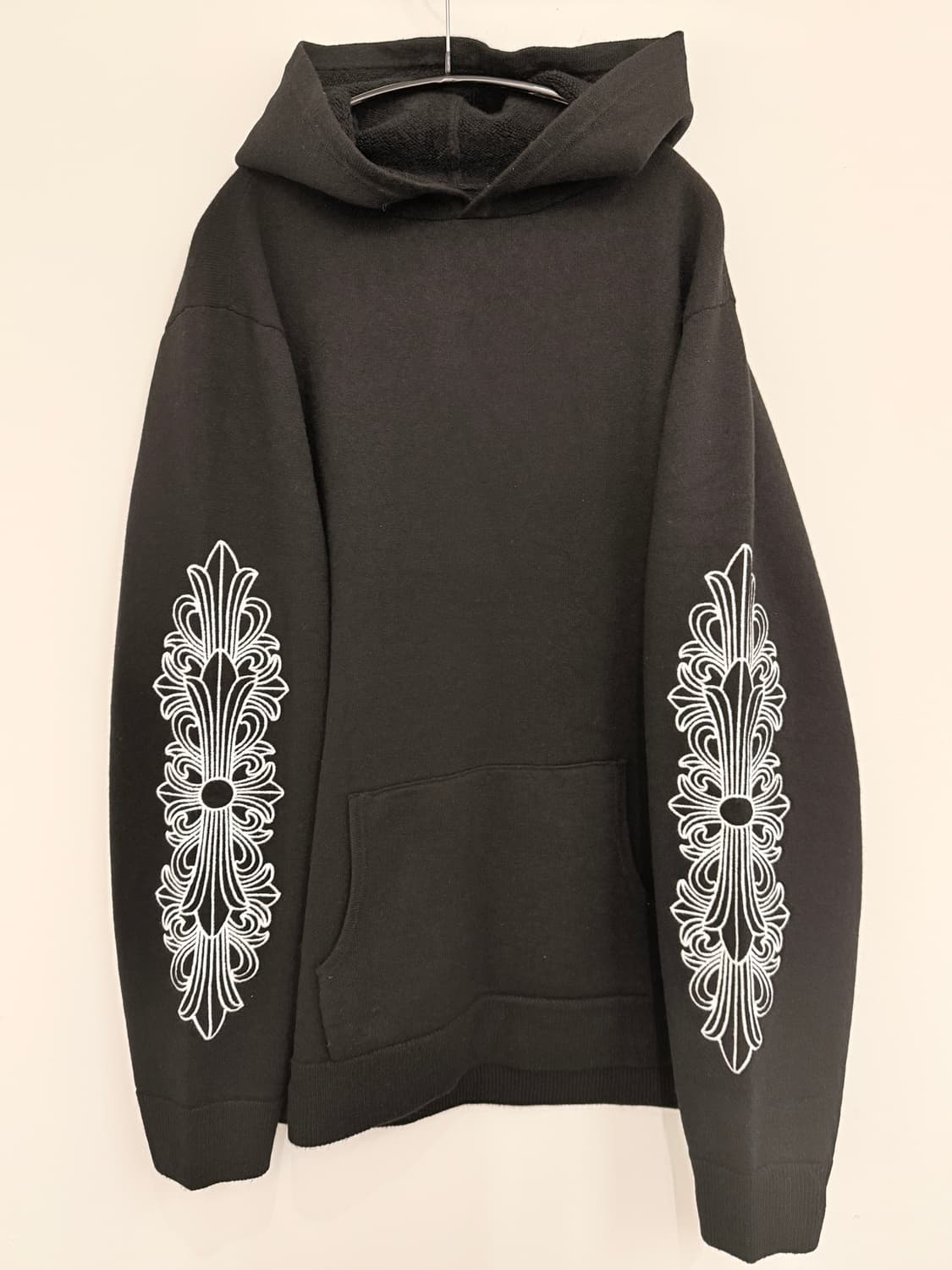 크롬하츠 캐시미어 플로랄 자수 후드 XL 상품이미지2