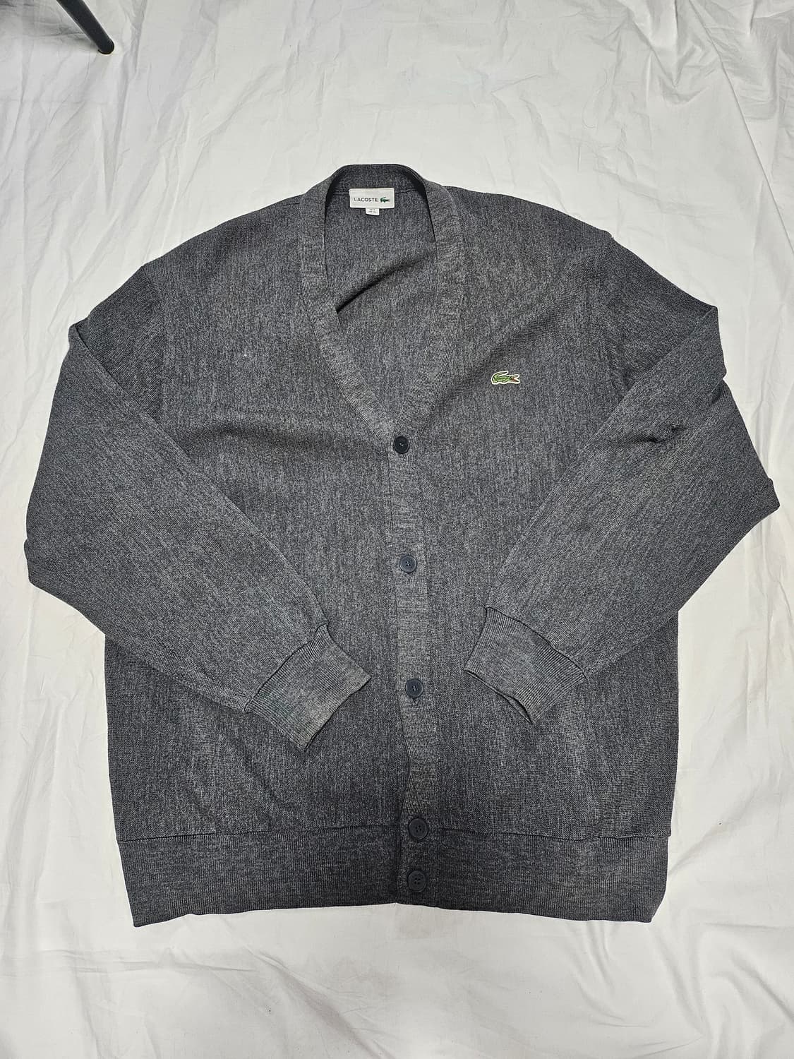 (하자O) 라코스테 울100 니트 가디건 XL 상품이미지1