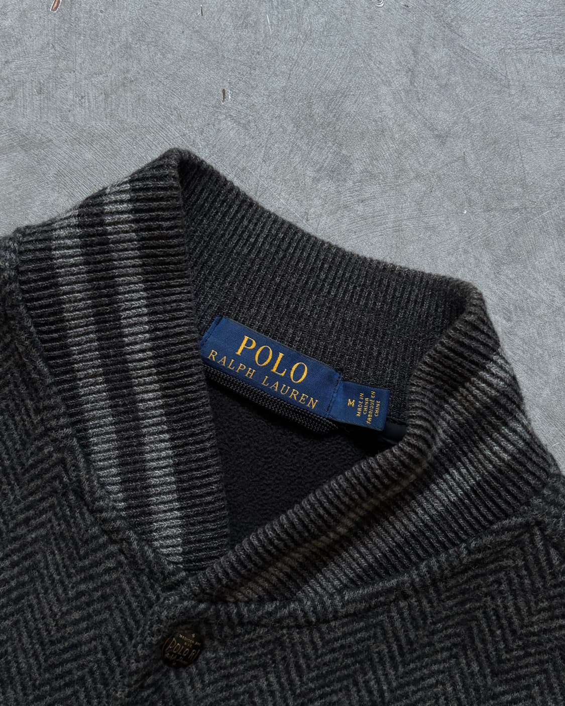 Polo 폴로 랄프로렌 신형라벨 차콜 헤링본 베이스볼 자켓 상품이미지5