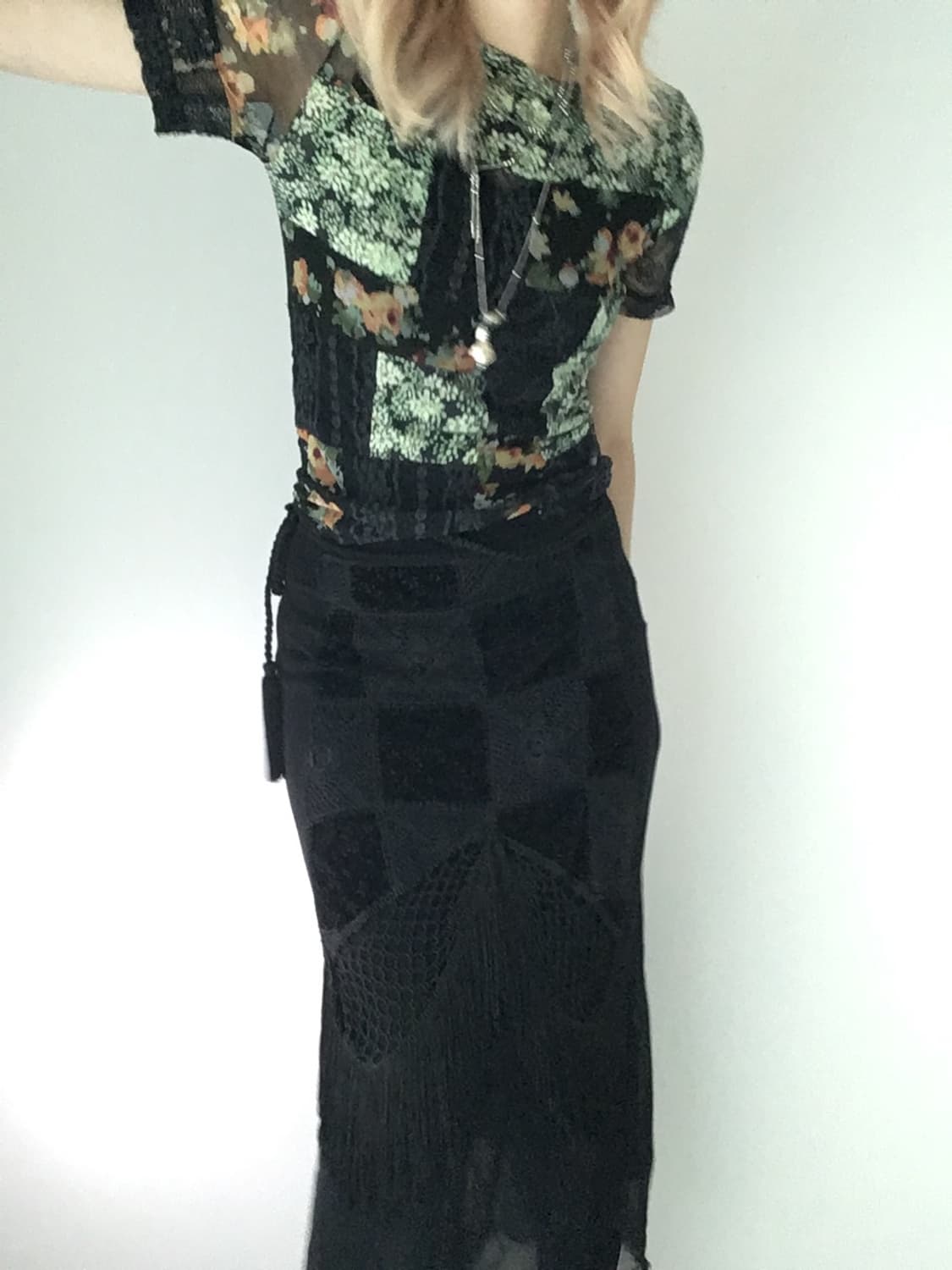 Made in france black velvet fringing lon 상품이미지3