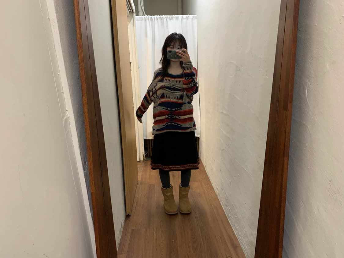 폴로 랄프 로렌 라운드넥 니트 자카드 패턴 디테일 루즈핏 레드 블루 상품이미지3