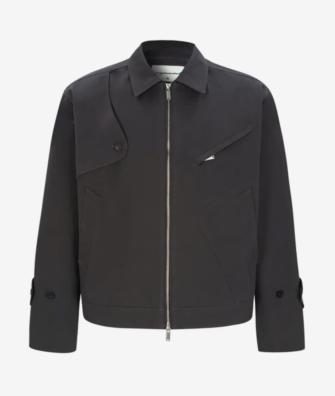 언지미크 크롭 트렌치 자켓 차콜 L 상품이미지1