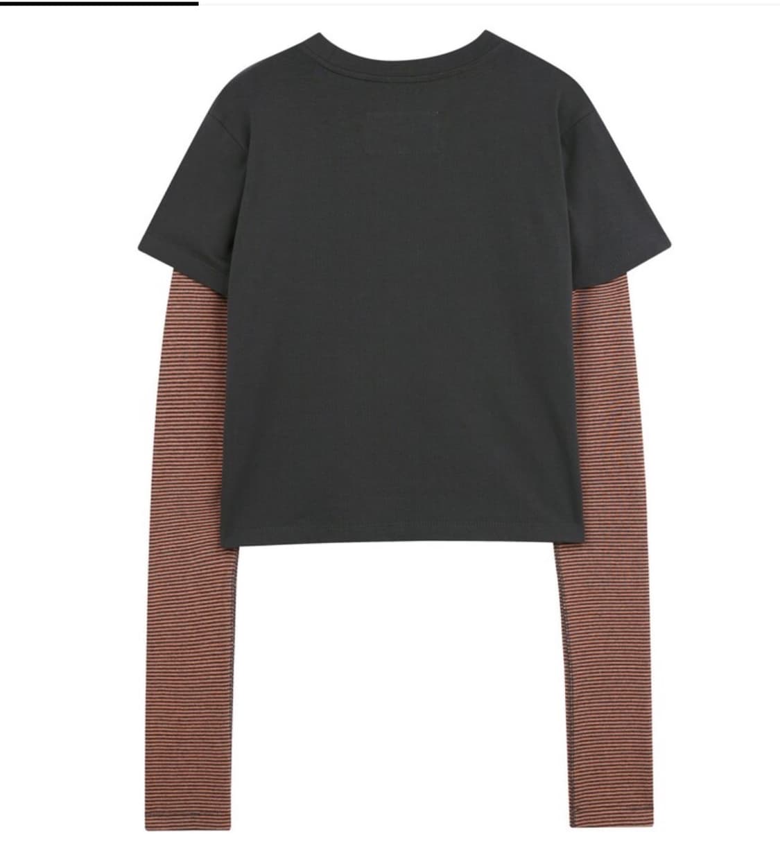 s/e/o STRIPE LAYERED TEE CHARCOAL 상품이미지2