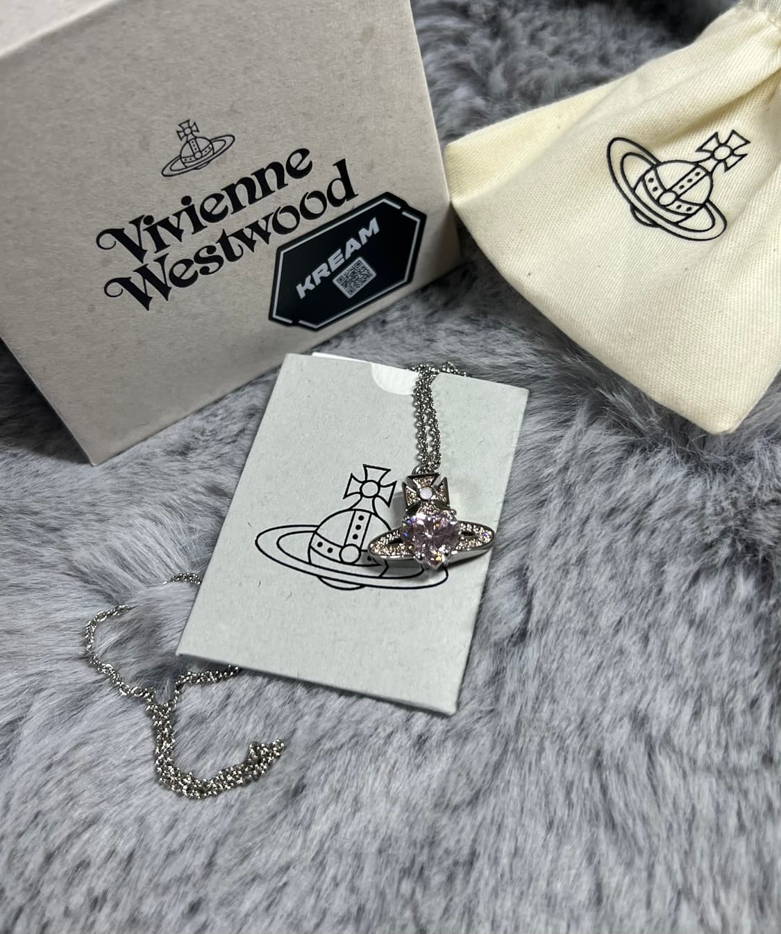 정품) 비비안웨스트우드 목걸이 아리엘라 핑크 플래티넘 로즈 상품이미지1