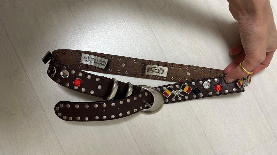 웨스턴 빈티지 스터드 아일렛 벨트 (프랑스) 상품이미지1