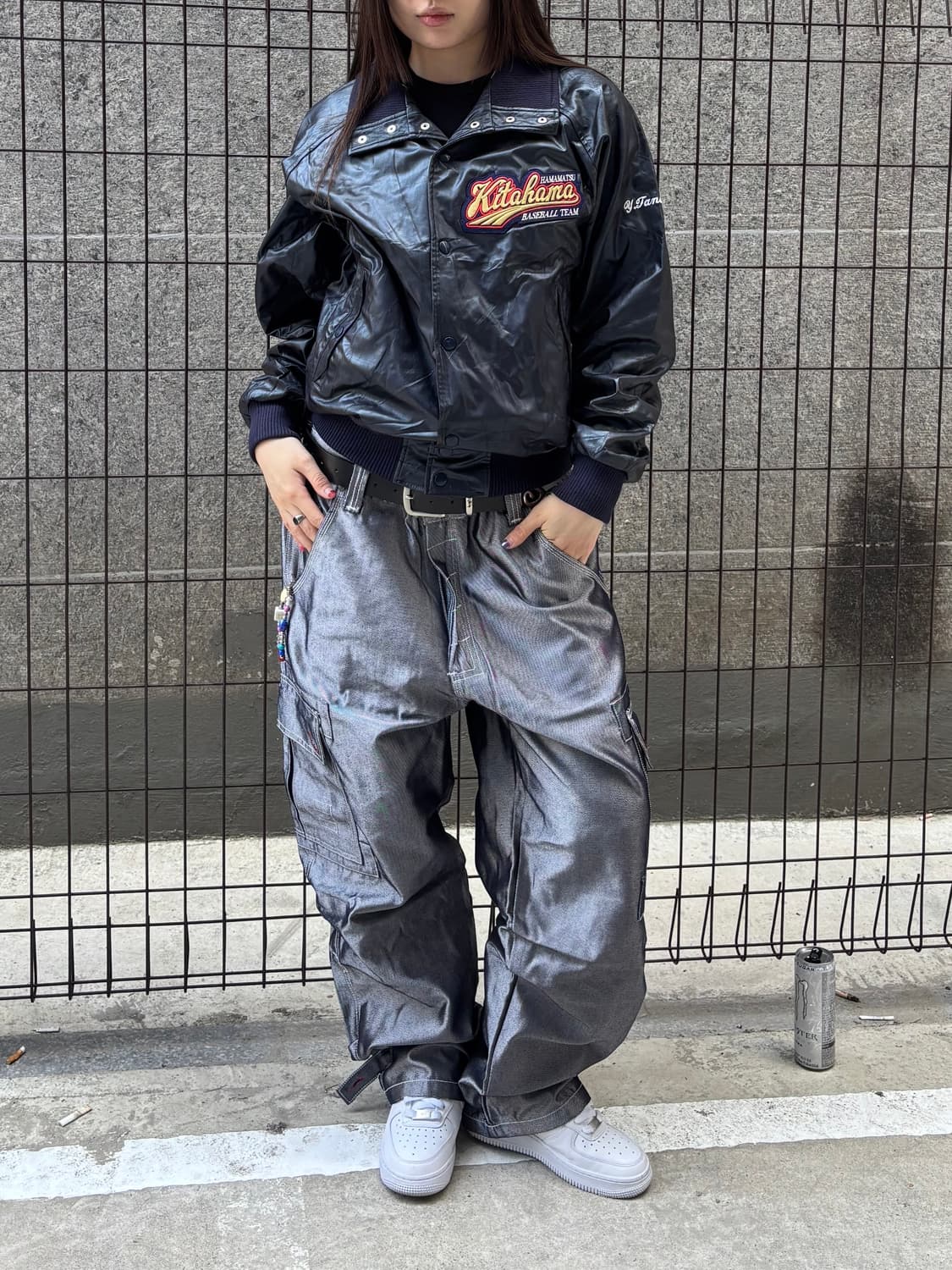 빈티지 블랙 바시티 자켓 상품이미지2