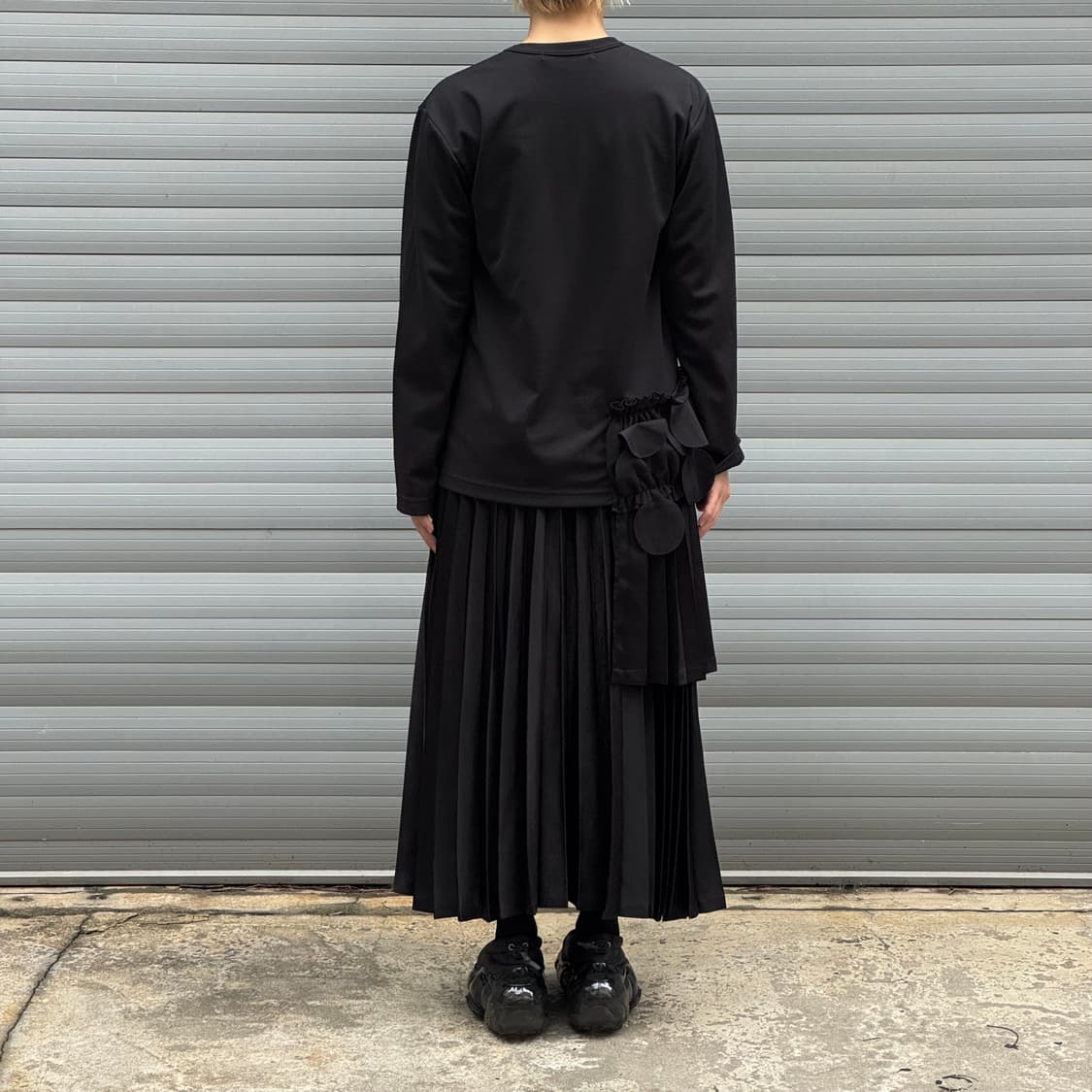 Pleated Double Black Skirt 상품이미지10