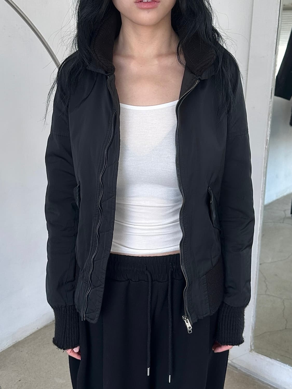 wlg by 조르지오 브라토 레더 디테일 봄버 자켓 상품이미지1