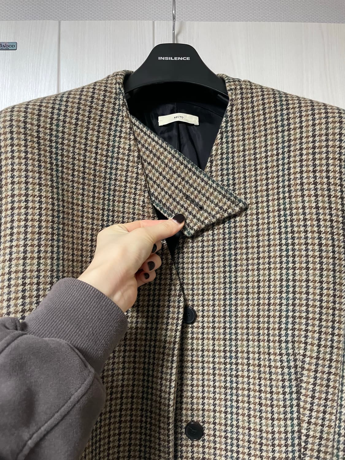 렉토 체크 코트 M 사이즈 상품이미지4