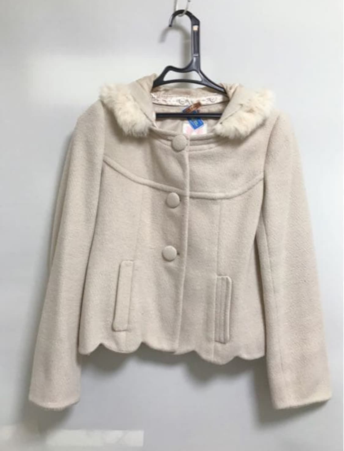 일브 로디스포토깔 윌셀렉션 토끼모피 리본 후드 핑크숏코트 무스탕 리즈리사 상품이미지1