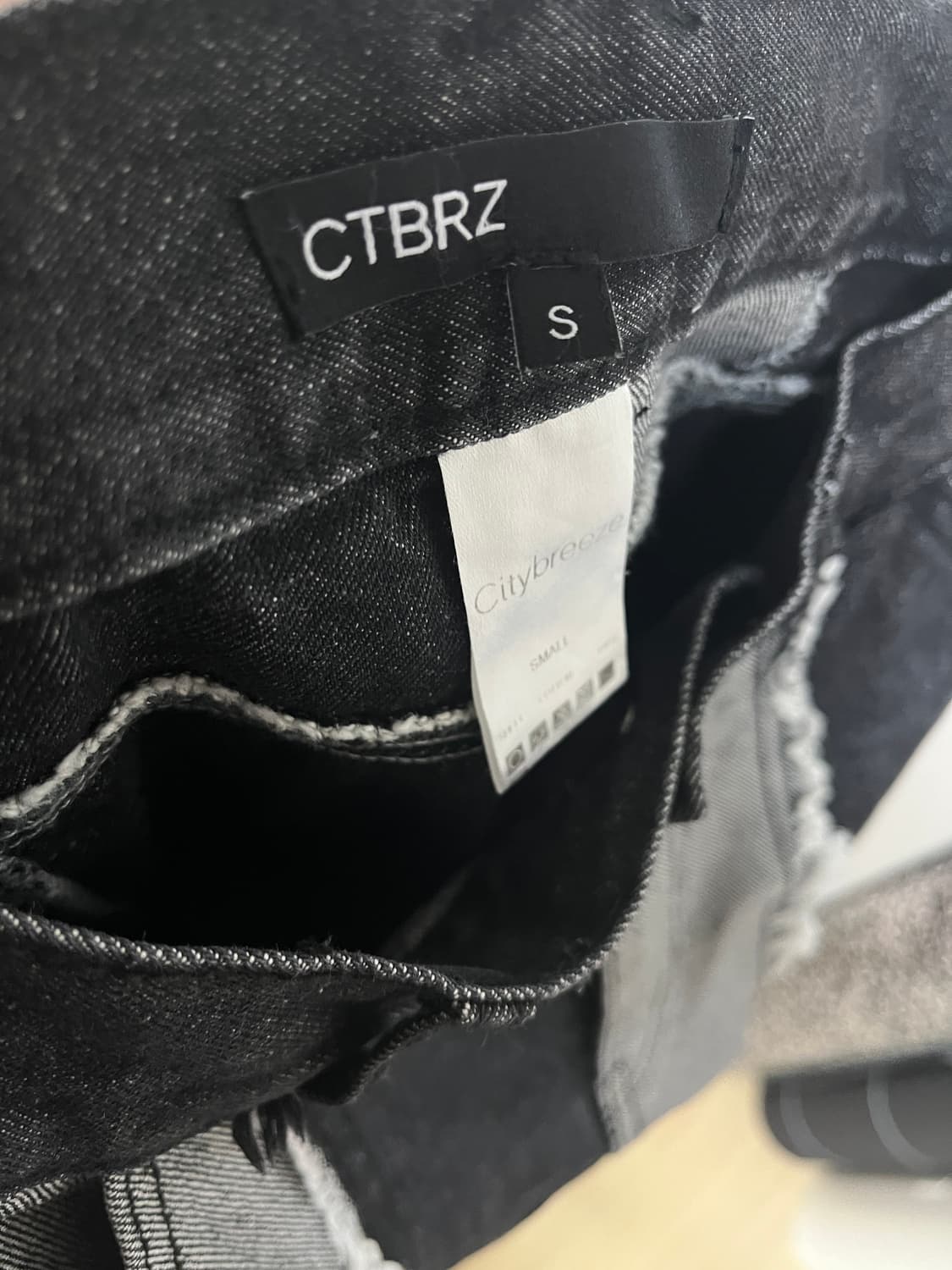 시티브리즈 흑청 배색 청바지 상품이미지5