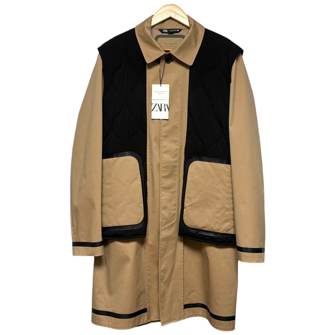 3841 자라 브라운 트렌치 퀄팅조끼 레이어드 코트 새상품 상품이미지3