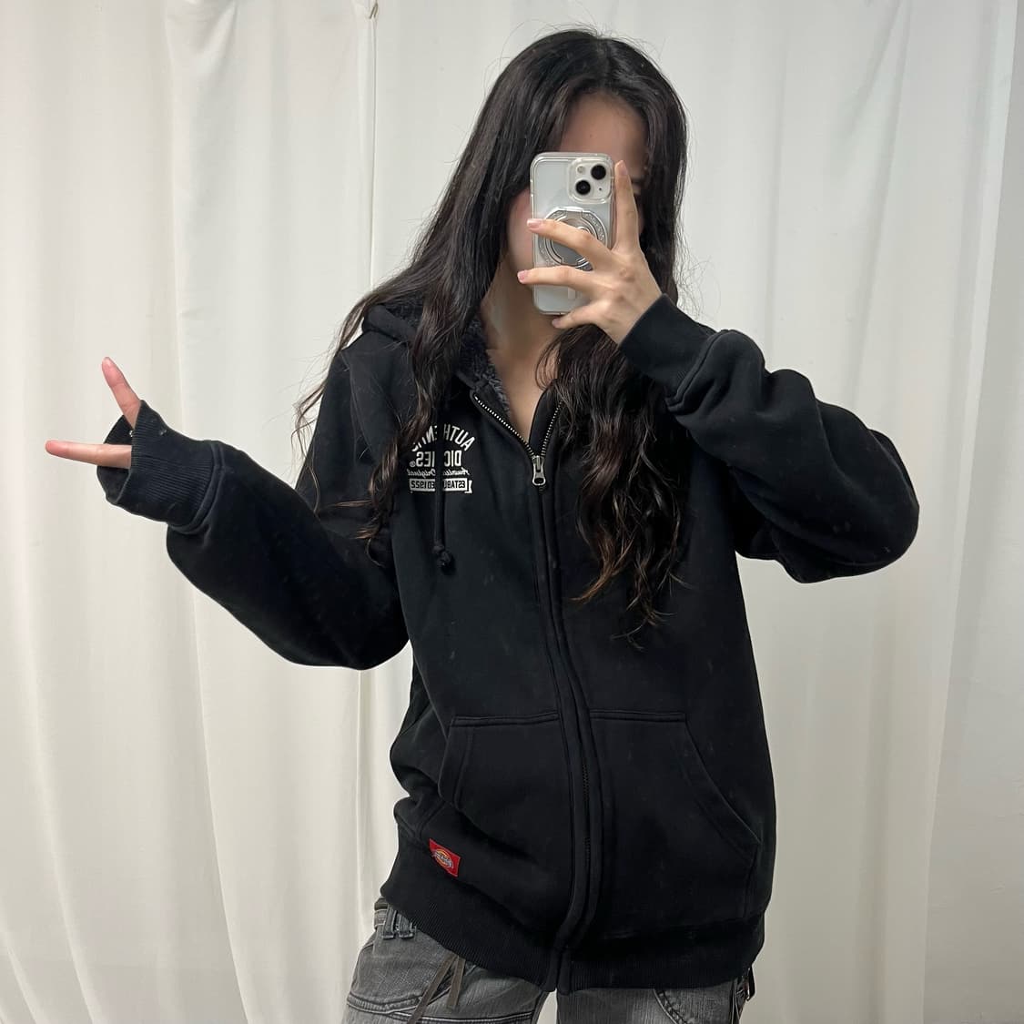 Dickies black fleece hood zip-up  상품이미지2
