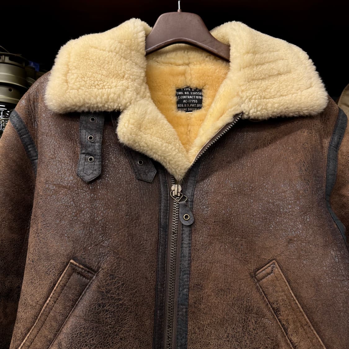 Vintage 리얼 양가죽 레더 빈티지 무스탕 B-3 쉽스킨 N138 상품이미지3