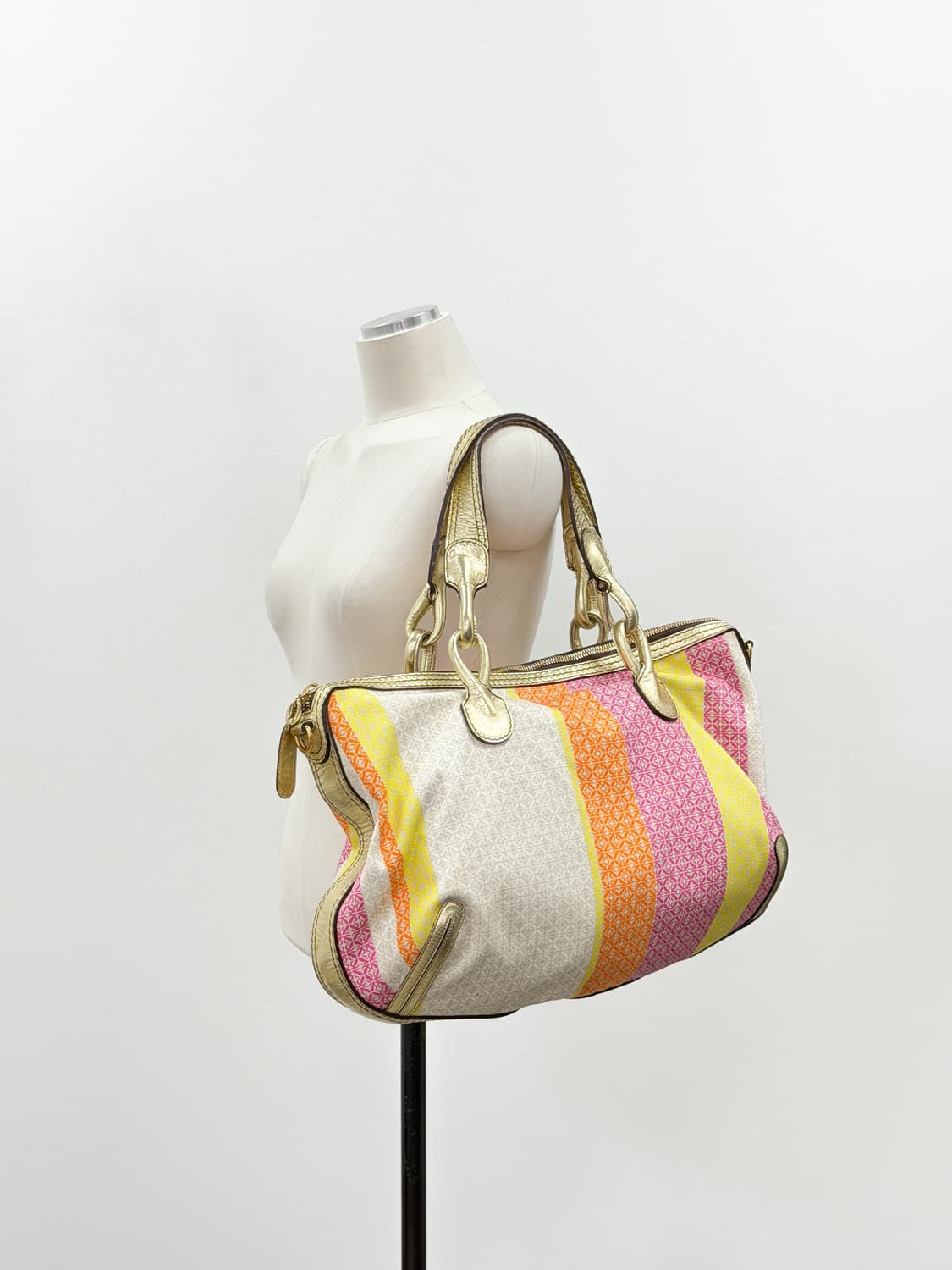 로에베 멀티 스트라이프 캔버스 토트백 상품이미지6