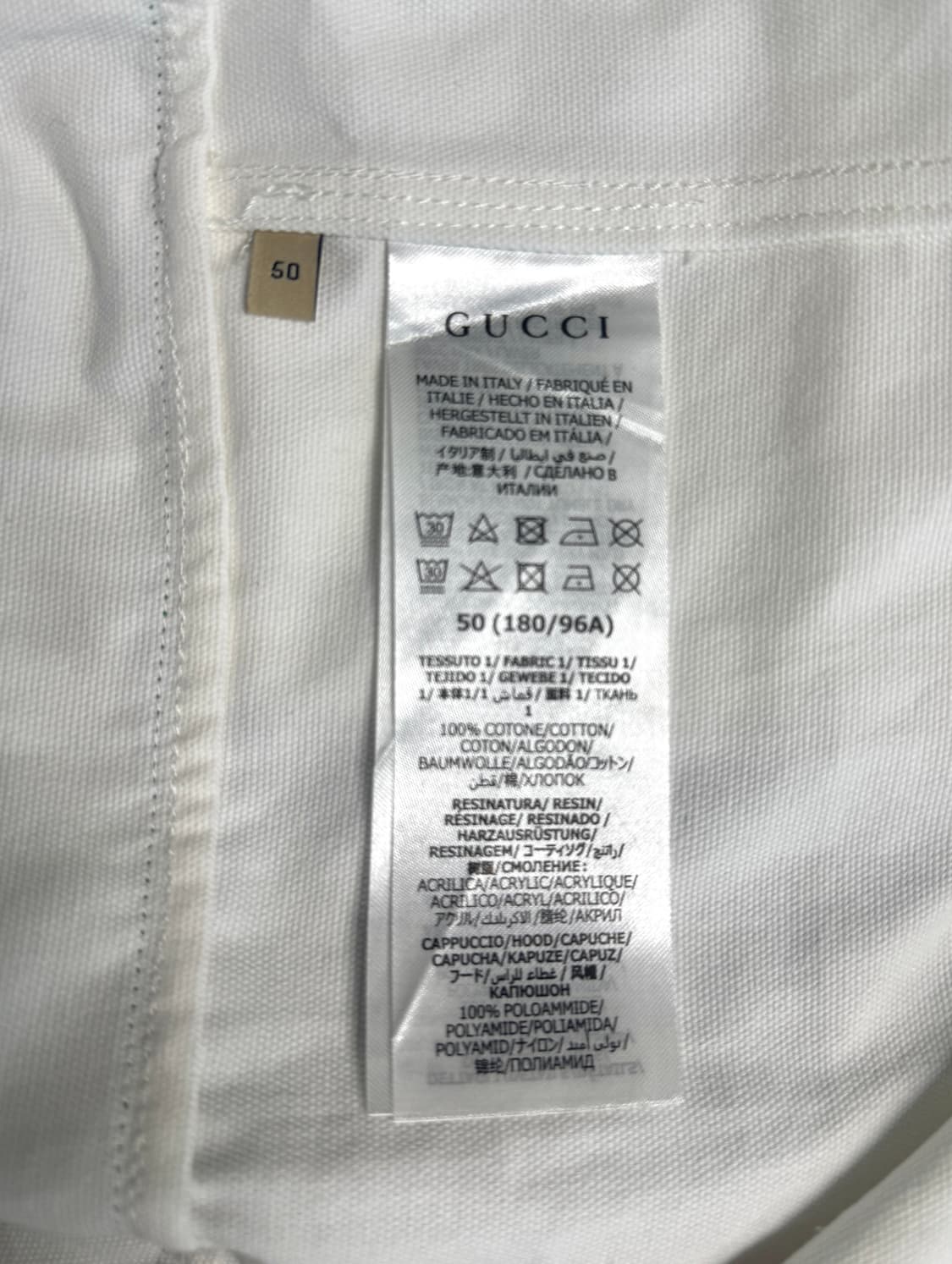 GUCCI 구찌 에코 코튼 빈티지 라벨 화이트 블루종 자켓 50 상품이미지7