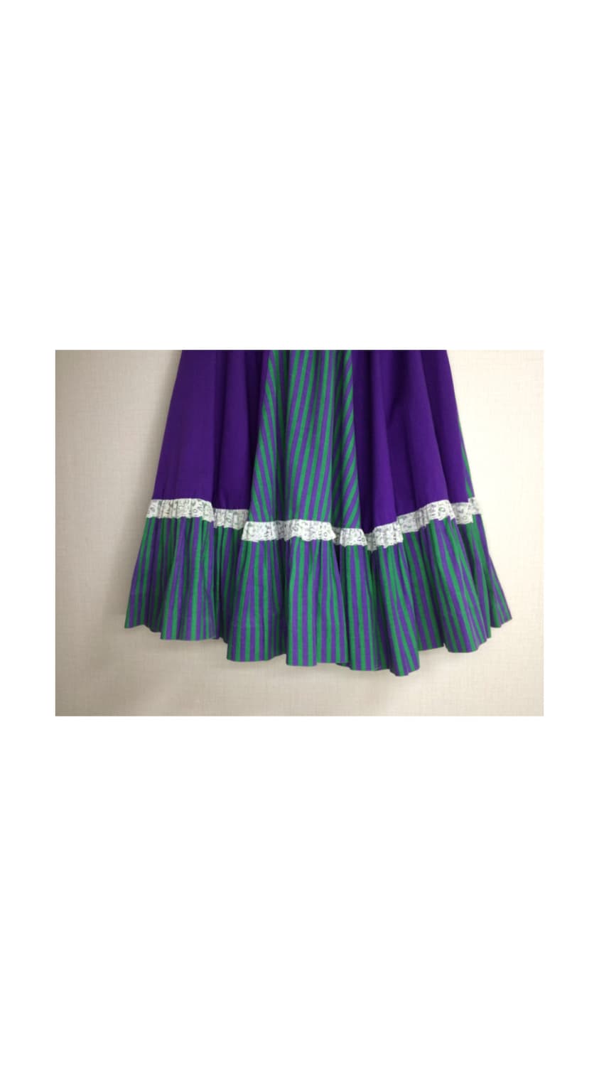 빈티지 퍼플 그린 레이스 캉캉 스커트 상품이미지3