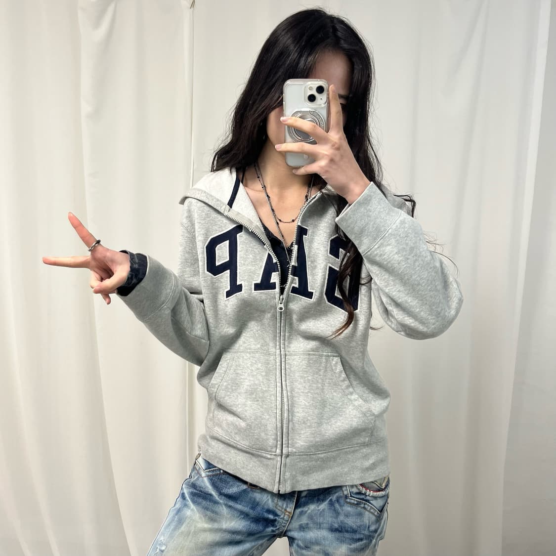 GAP Gray Hoodie Zip-up 상품이미지2