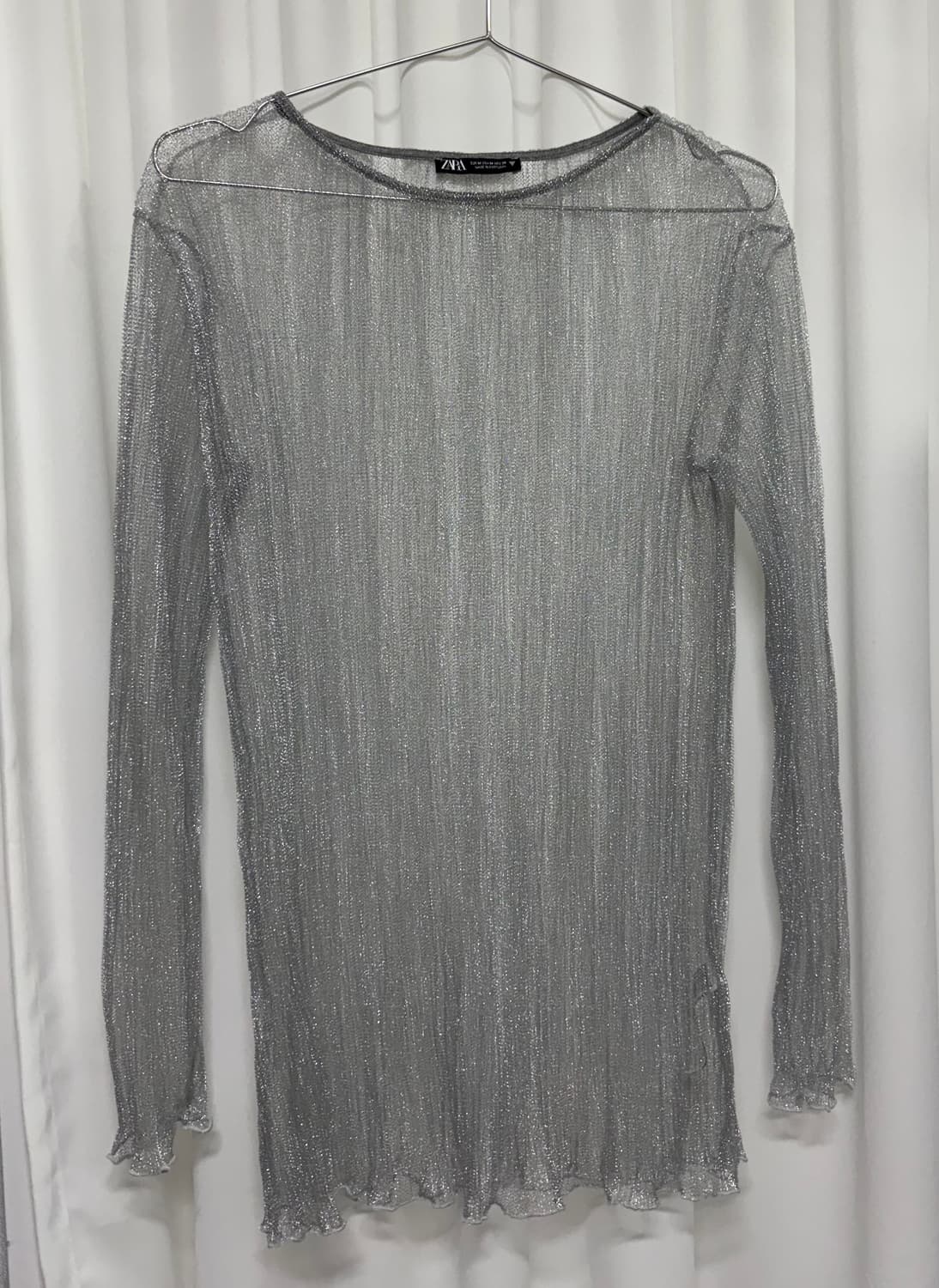 ZARA 자라 시스루 실버 레이어드용 긴팔티 상품이미지1