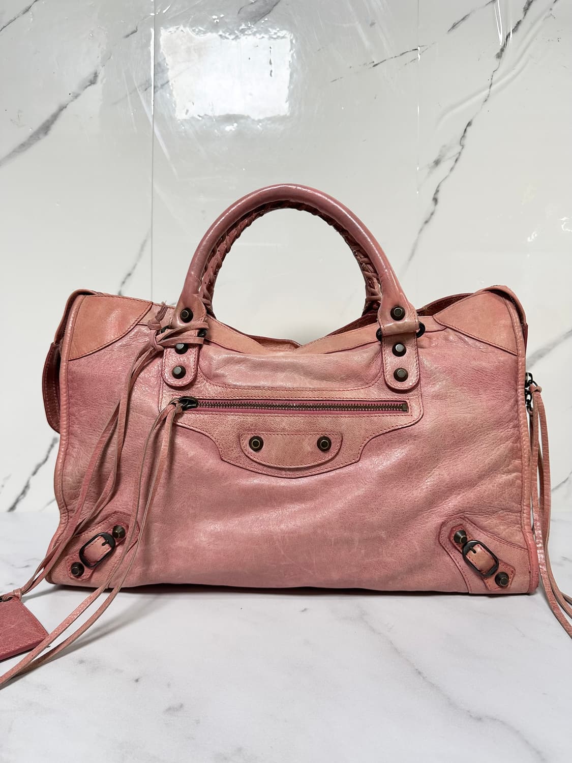 [정품] 발렌시아가 시티 모터백 미디움 핑크 상품이미지2