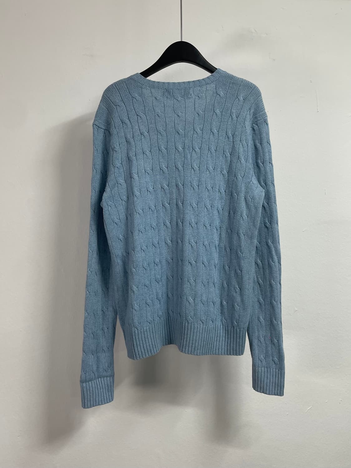 폴로 랄프로렌 스카이블루 브이넥 케이블 니트 (on.579) 상품이미지3