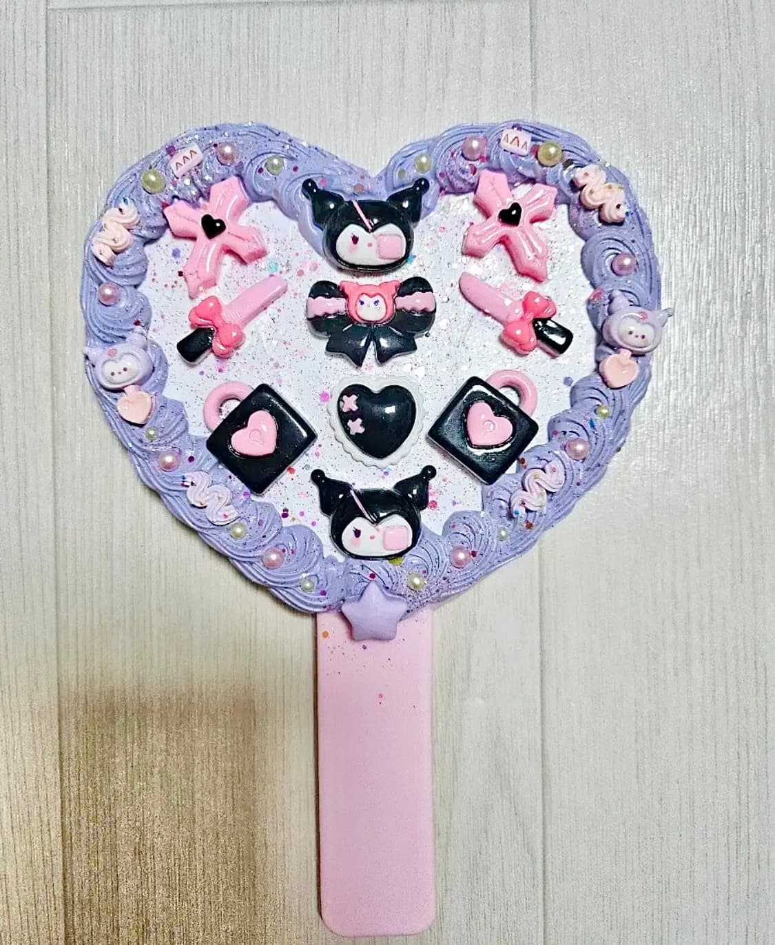 핸드메이드 쿠로미 데코덴 하트 손거울 산리오 y2k 갸루 양산형지뢰계 상품이미지1