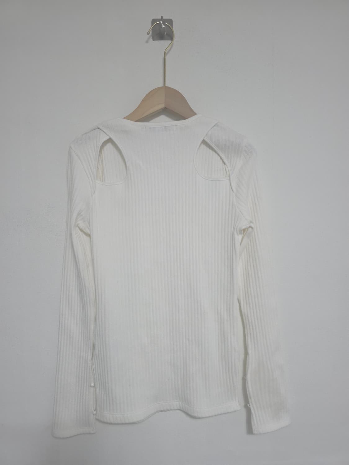 한섬 SJYP 아이보리 골지 티셔츠 슬림핏S 상품이미지4