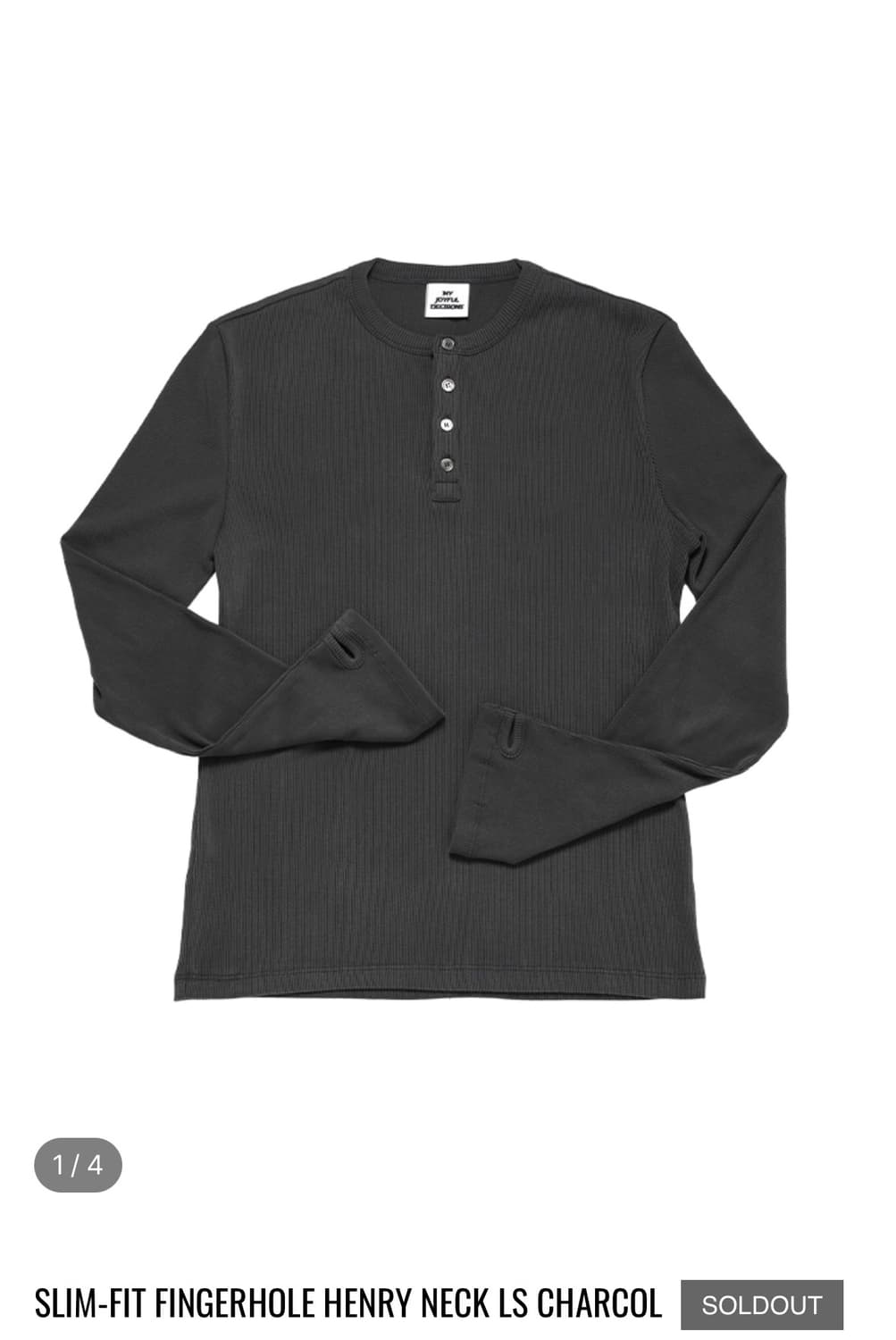 [새상품] MJD 슬림핏 핑거홀 헨리넥 긴팔 롱슬리브 차콜 L 상품이미지1