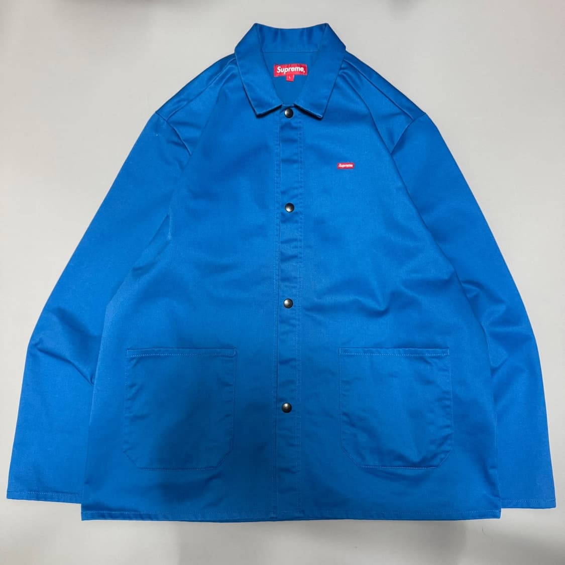 슈프림(SUPREME) 19ss 블루 스몰박스 로고 스냅 프론트 자켓 상품이미지7