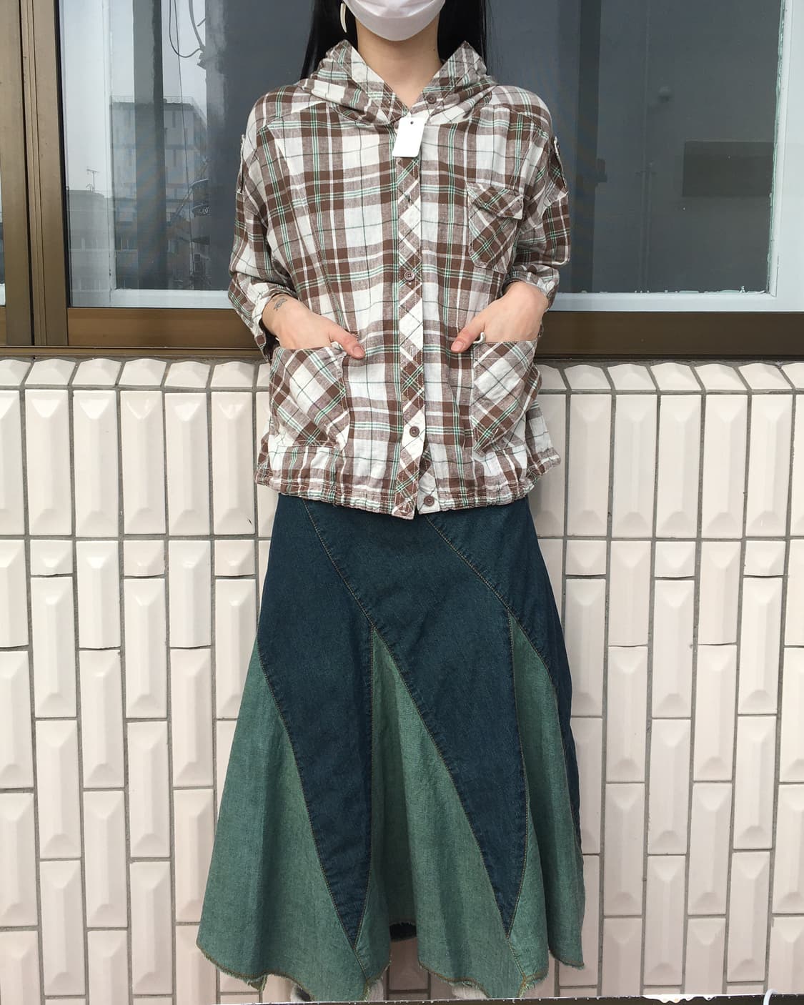 Check pattern hood jacket 상품이미지1