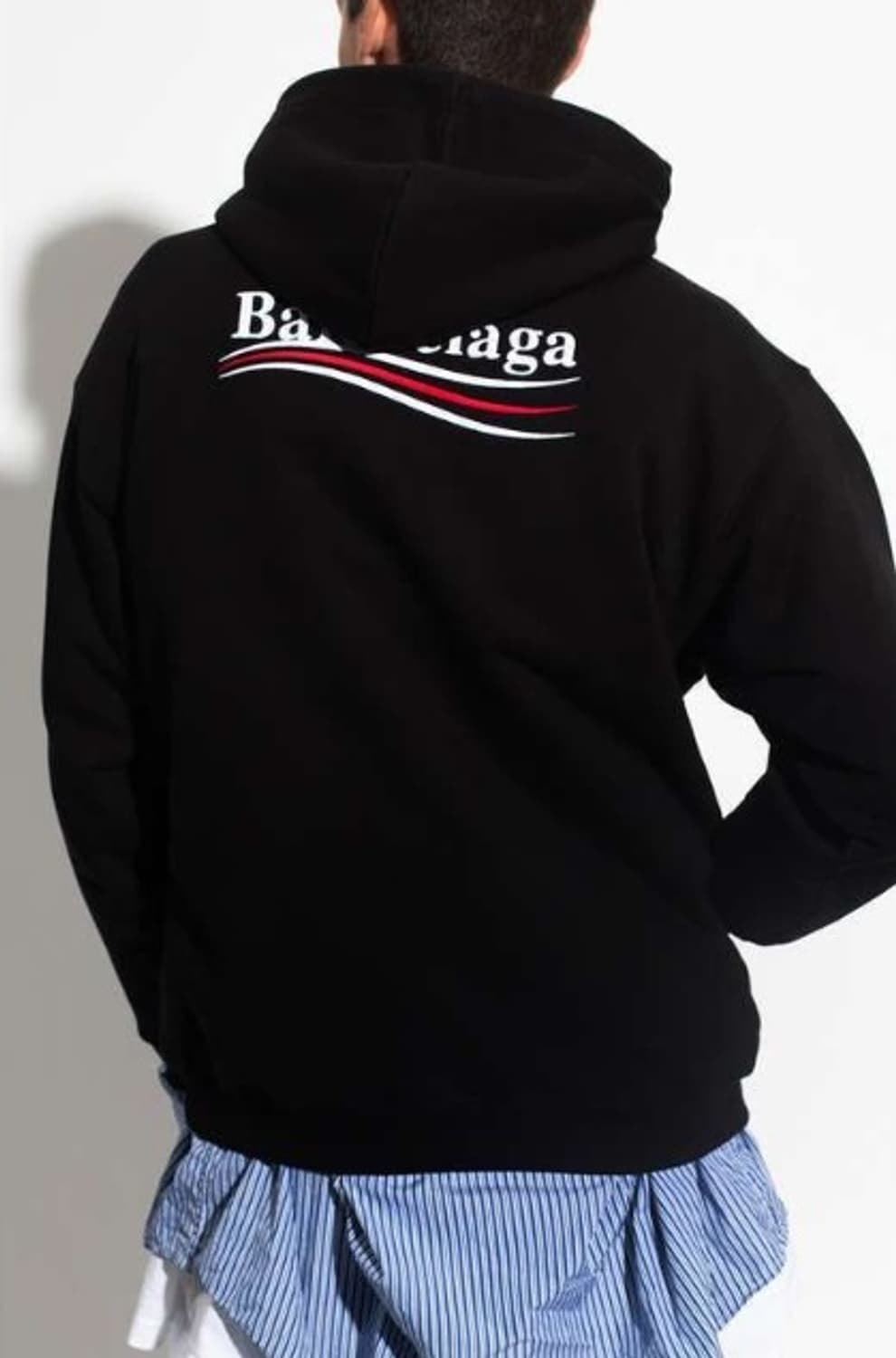 발렌시아가 웨이브로고 후드티 상품이미지2