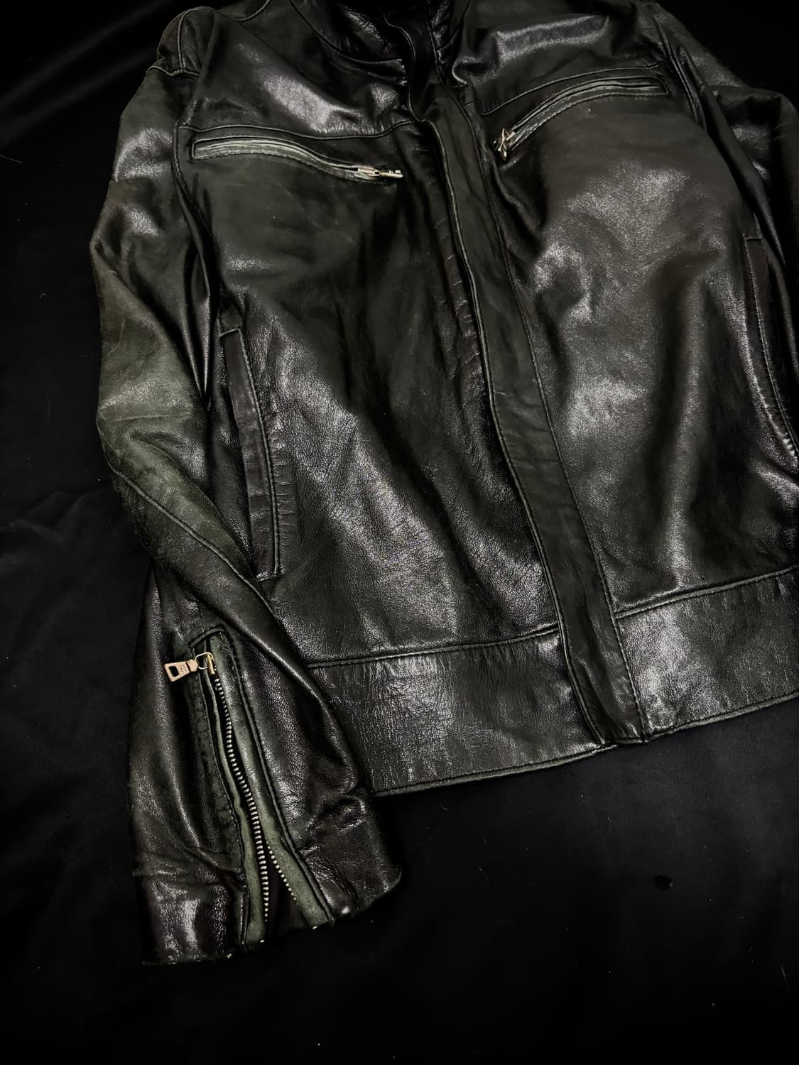 [Leather]Chic Zip Detail SHELL Leather J 상품이미지2