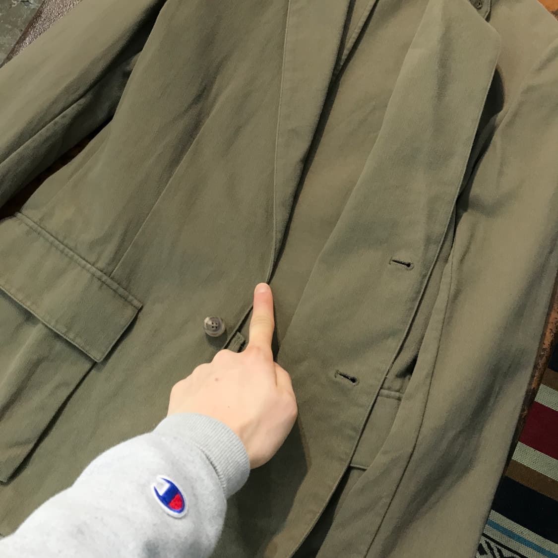 폴로랄프로렌 카키 코튼 블레이저 자켓 여성 55 사이즈 상품이미지5