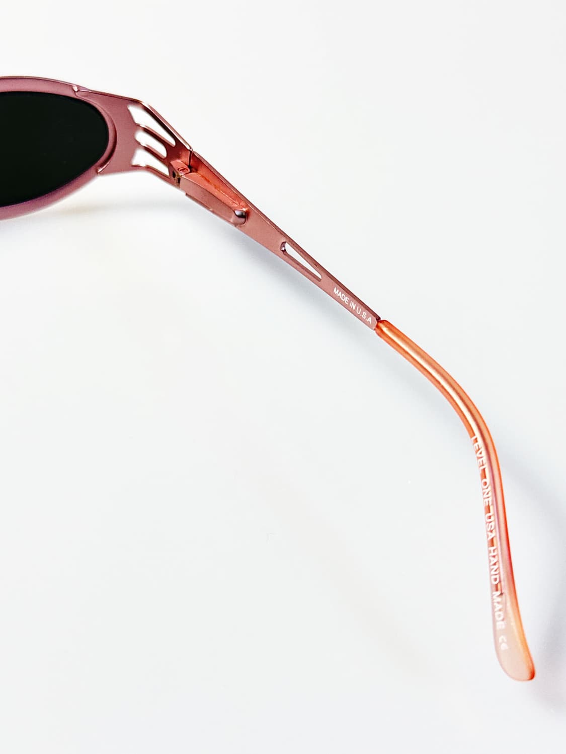 90s LEVEL ONE 핑크 메탈 슬림 오벌 빈티지 선글라스 상품이미지6