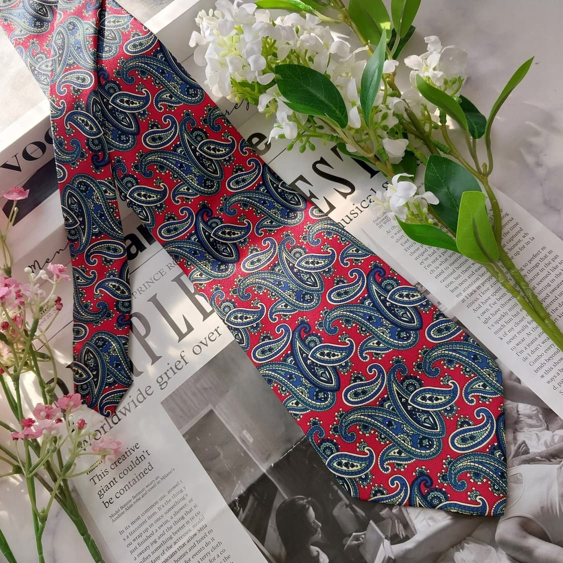 카를로 콜롬보 실크 레드 페이즐리 넥타이 10cm A+등급 K1713
 상품이미지4