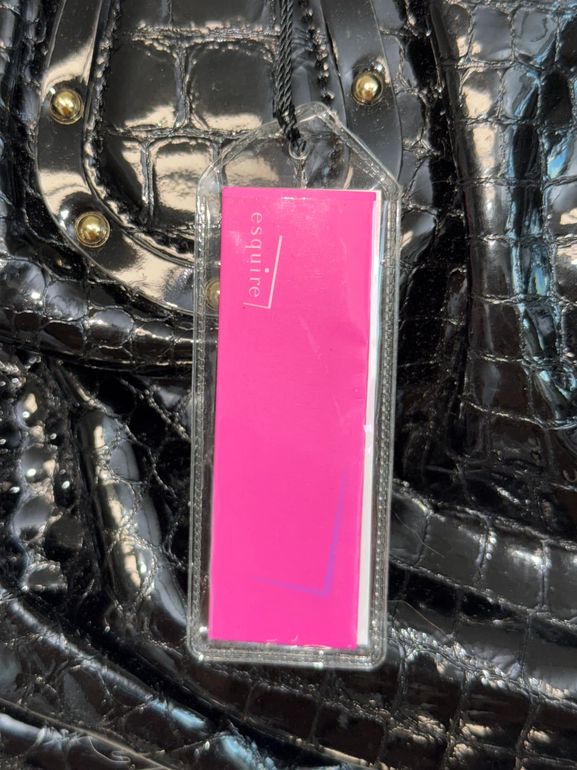 Esquire black enamel stud shoulder bag 상품이미지5