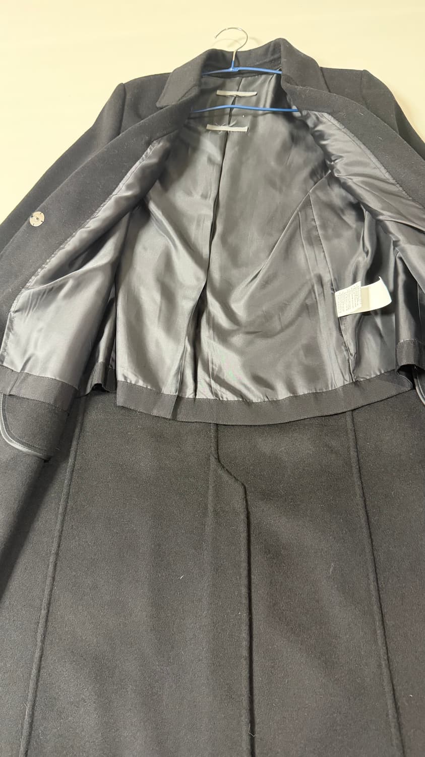 새상품) 데코 캐시미어 핸드메이드 블랙 롱 코트 S. 정가 90만원대.  상품이미지7