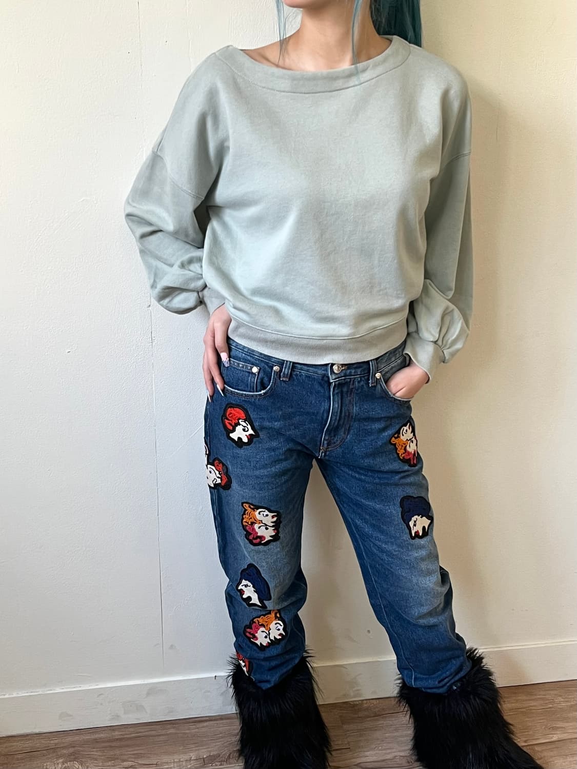 MSGM 페이스 패치 데님진 상품이미지9