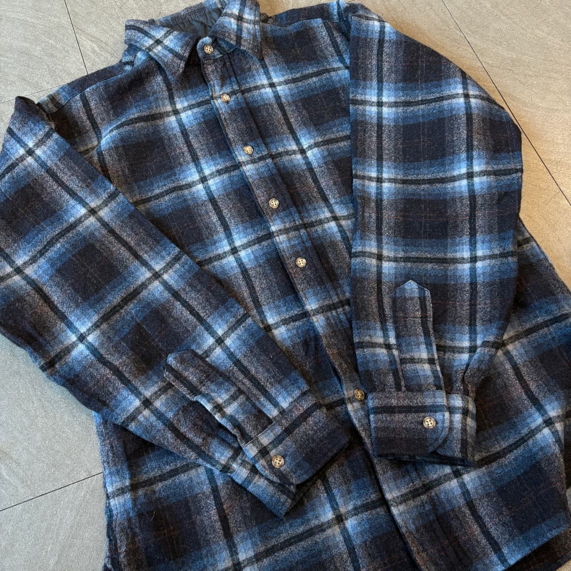 80년대 미국 생산 펜들턴 체크 울 셔츠  상품이미지7