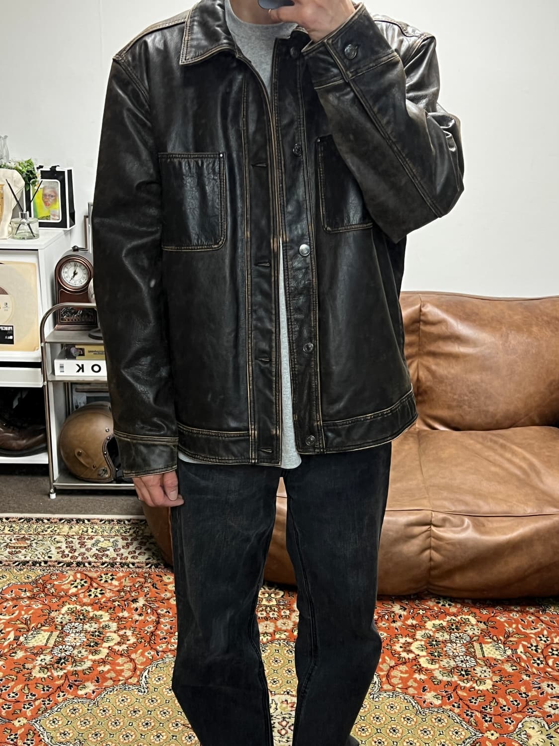 [L-XL] ZARA 버팔로 리얼레더 가죽자켓 상품이미지9
