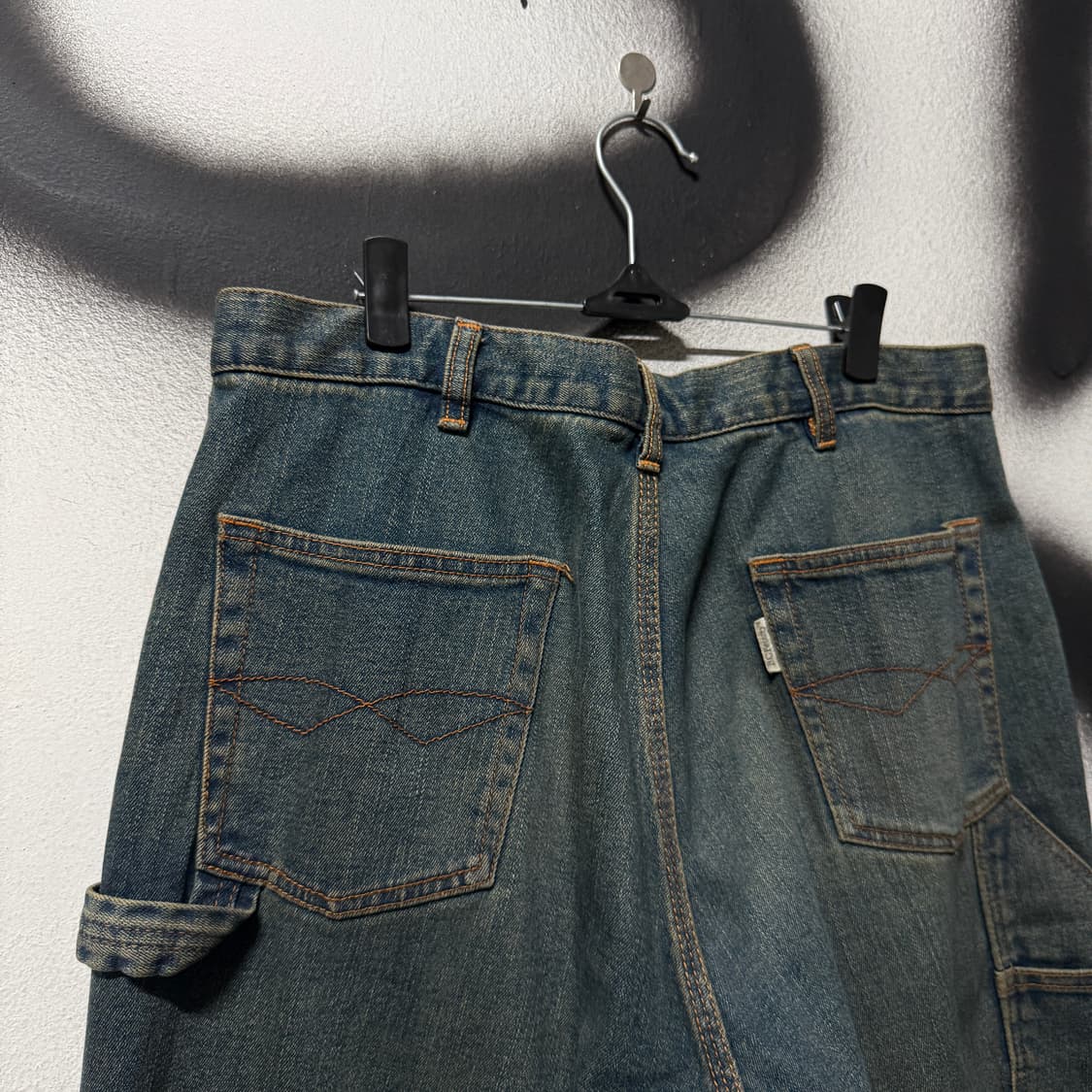 VTG 빈티지 샌드워싱 카펜터 워크 와이드 데님 팬츠 상품이미지4