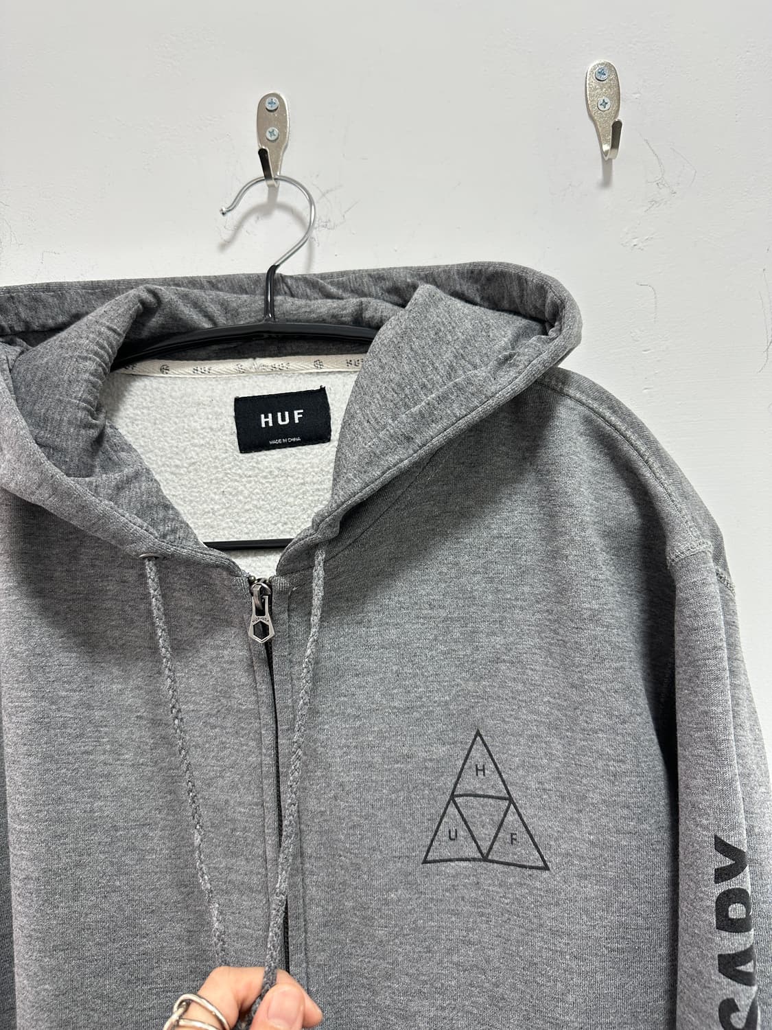 HUF 소매 레터링 후드집업 상품이미지5