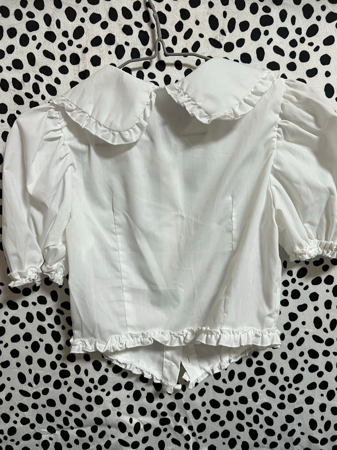 페어리 발레코어 레이스 카라 퍼프소매 셔츠  상품이미지2